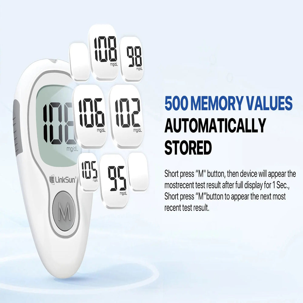 LinkSun Blood Glucose Meter G-425-3 Glucosemeter Kit No Code For Diabetes Tester 10/50/100pcs Strips Medical Blood Sugar Monitor