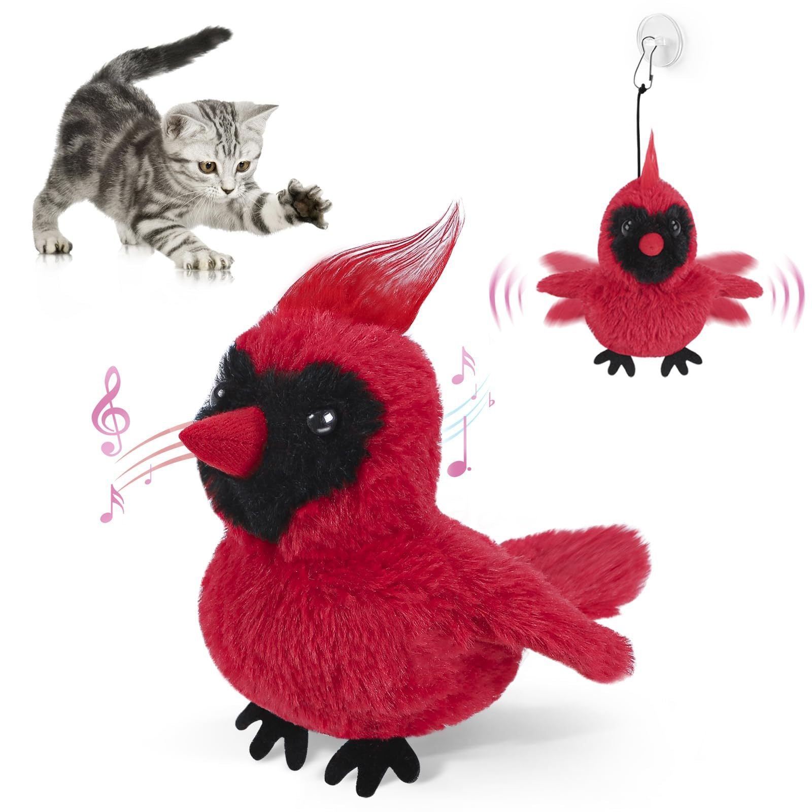 Interactive Cat Plush Toys For Indoor Cats Automatic Flapping Bird Cat Toy
