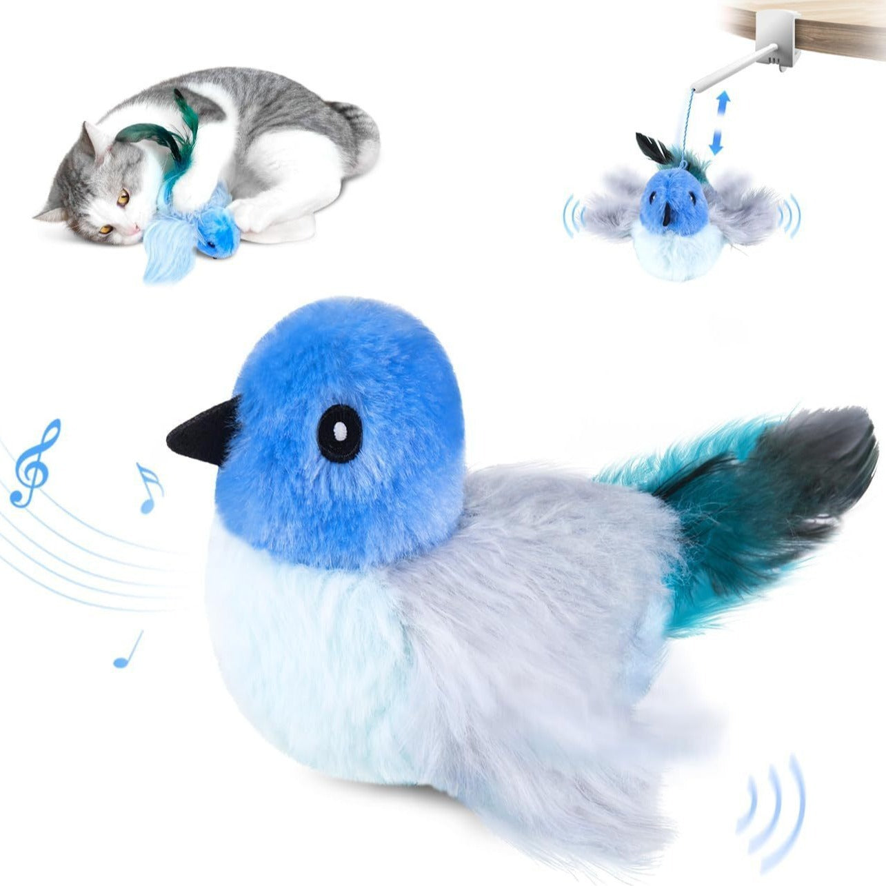 Interactive Cat Plush Toys For Indoor Cats Automatic Flapping Bird Cat Toy
